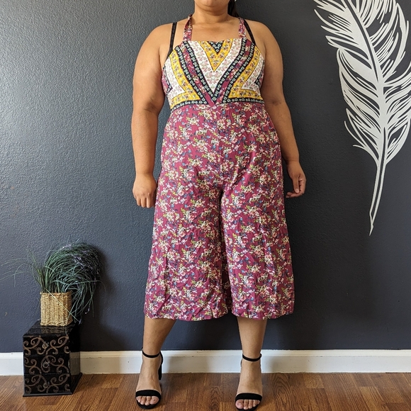 Xhilaration Floral Print Halter Jumpsuit - Picture 1 of 10